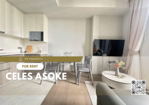 For RentCondoSukhumvit, Asoke, Thonglor : For rent 🔥 CELES Asoke 🔥 near BTS Asoke, complete with furniture and electrical appliances.