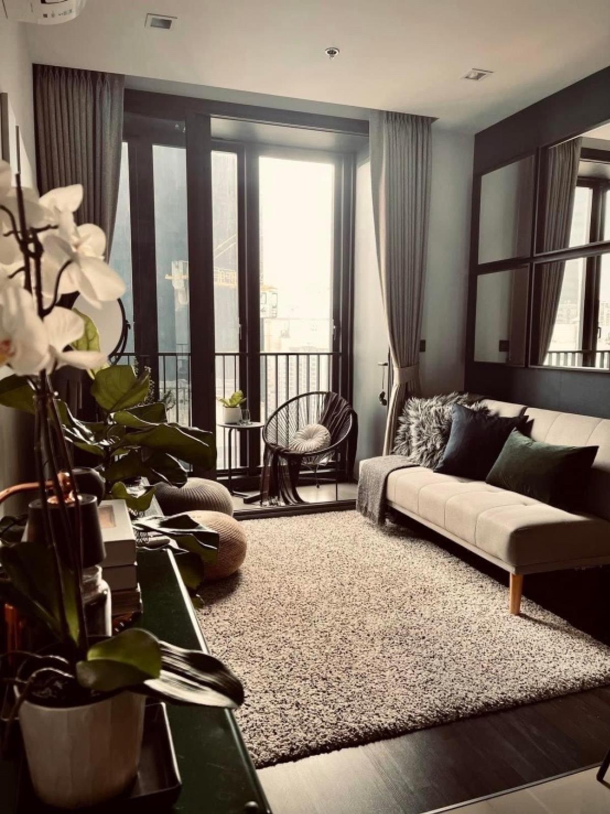 For RentCondoRama9, Petchburi, RCA : 🔥WOW🔥the line asoke ratchada, large size, 2 bedrooms, 1 bathroom, 52 sq.m., high floor, beautifully decorated room, ready to move in (5 Oct. 2024) 🙏🙏🙏