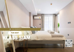 For RentCondoSiam Paragon ,Chulalongkorn,Samyan : For rent 🔥 Klass Siam 🔥 near BTS Siam, complete furniture and electrical appliances.