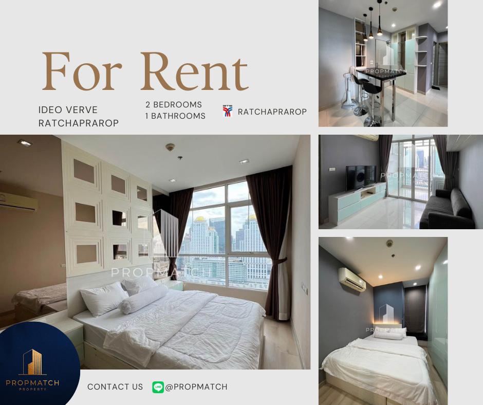 ให้เช่าคอนโดราชเทวี พญาไท : 🏙️ BEST DEAL FOR RENT | Ideo Verve Ratchaprarop 2 Bedrooms 1 Bathroom 49 sqm. - ฿23,000/month Tel.0909426442 K.Film