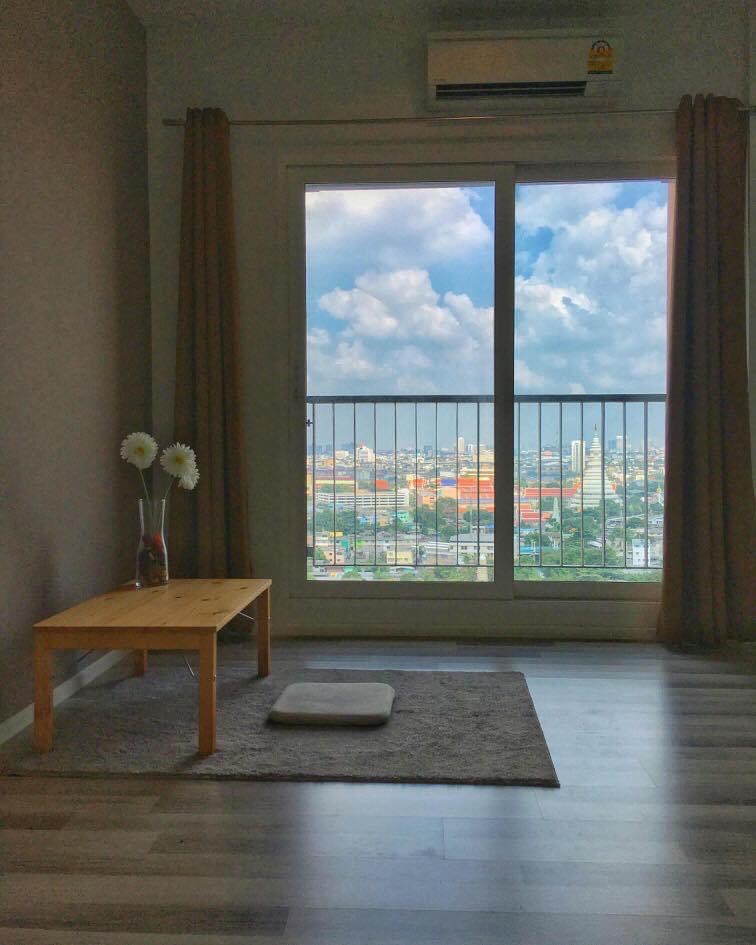 For RentCondoThaphra, Talat Phlu, Wutthakat : Condo for rent, The Key Wutthakat (The key Wutthakat), next to BTS Wutthakat, 80 meters, empty room with 2 air conditioners, only 8,000 baht