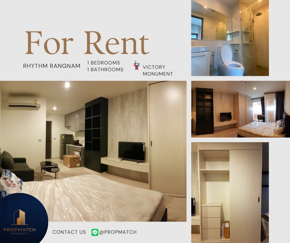 For RentCondoRatchathewi,Phayathai : 🏙️ BEST DEAL FOR RENT | Rhythm Rangnam Studio 1 Bathroom 28 sqm. - ฿20,000/month Tel. 0909426442 K.Film