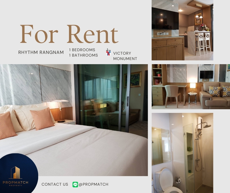 ให้เช่าคอนโดราชเทวี พญาไท : 🏙️ BEST DEAL FOR RENT | Rhythm Rangnam 1 Bedroom 1 Bathroom 34 sqm. - ฿24,000/month Tel.0909426442 K.Film