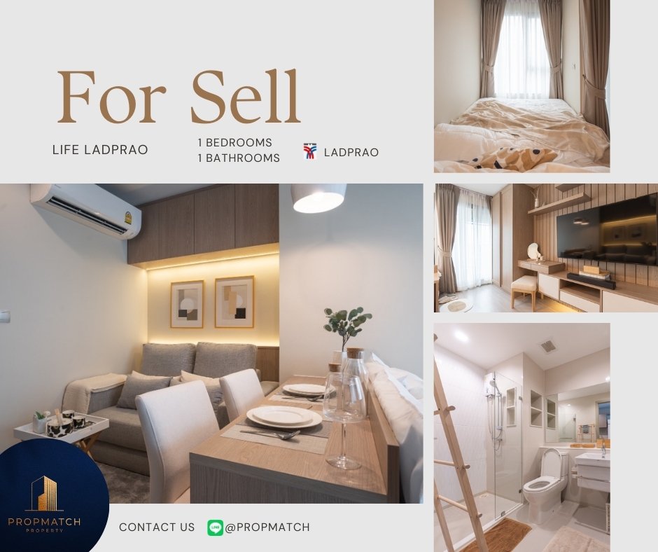 ขายคอนโดลาดพร้าว เซ็นทรัลลาดพร้าว : 🏙️ BEST DEAL FOR BUY | Life Ladprao Studio 1 Bathroom 26 sqm. - 3.85 M฿ Tel. 0909426442 K.Film