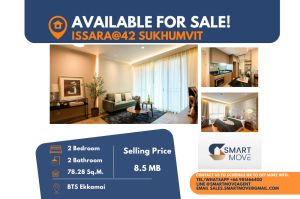 For SaleCondoSukhumvit, Asoke, Thonglor : Code C20230112139.......Issara@42 Sukhumvit for sale, 2 bedroom, 2 bathroom, high floor, furnished, Special Deal!!