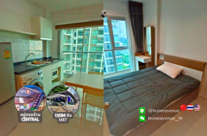 For RentCondoRama9, Petchburi, RCA : ✅《Aspire Rama 9》 Convenient transportation, next to the MRT Lat Phrao, fully furnished, ready to move in (best price)🔥🔥