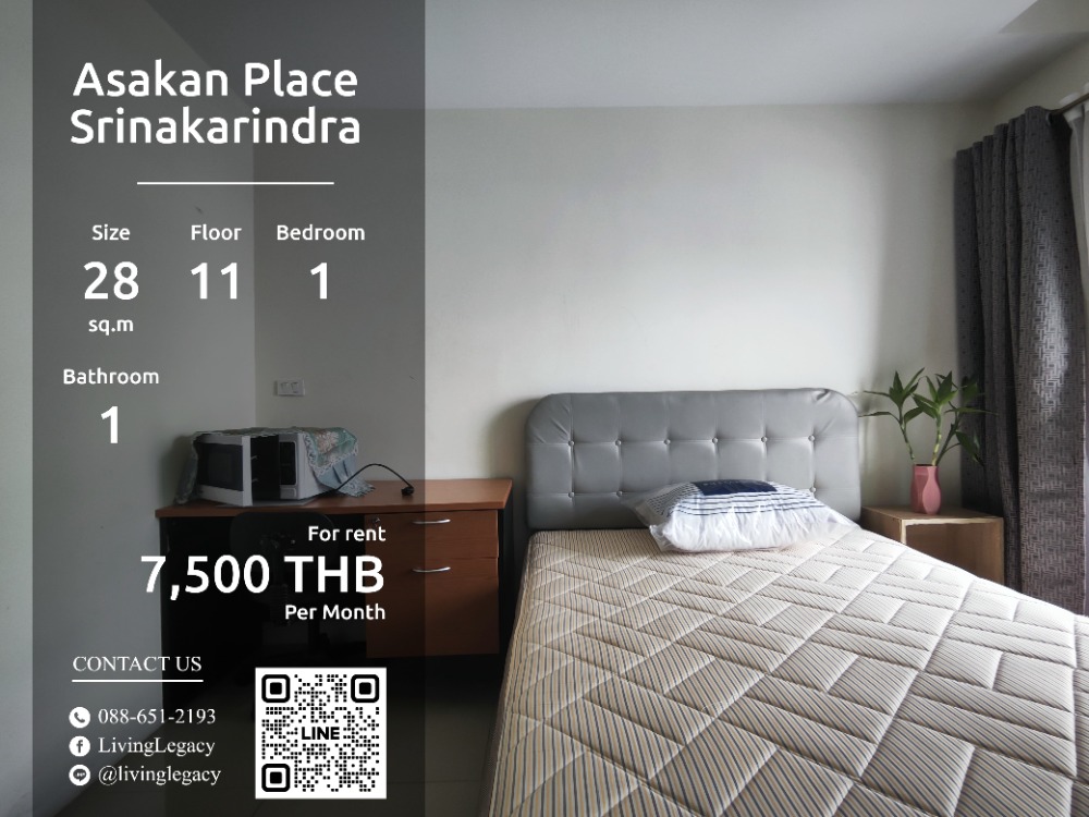 For RentCondoPattanakan, Srinakarin : SJOOUZ Condo for rent Asakan Place Srinakarindra 28 sq m. 11th floor line id : @livinglegacy call : 088-651-2193