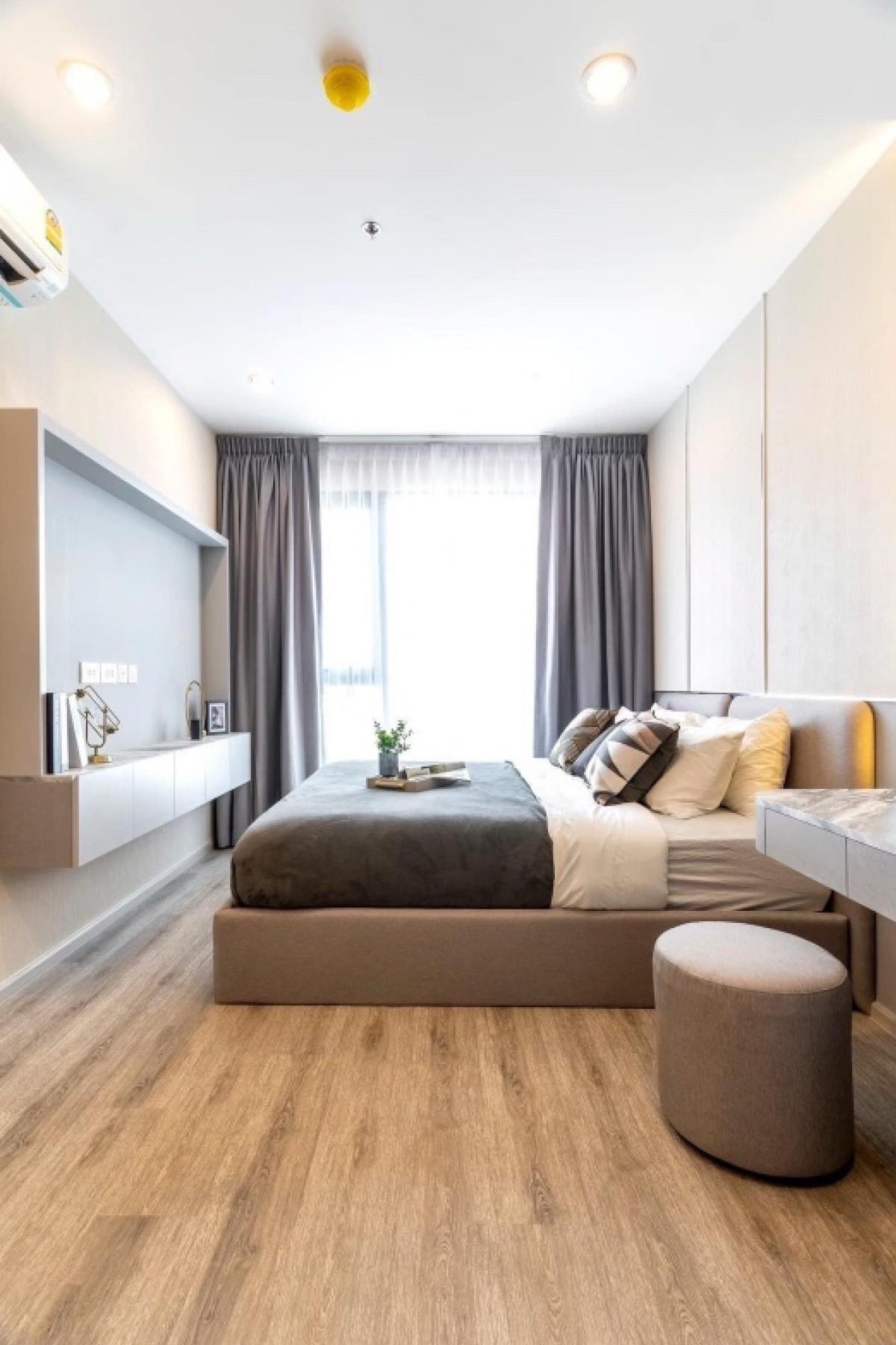 For RentCondoOnnut, Udomsuk : 🔥Hot Deal🔥 IDEO Mobi Sukhumvit 66 Condo, next to the BTS, very spacious common area, 1 bedroom, 1 bathroom, size 36 sq m., 16th floor, beautiful view, fully furnished, beautifully decorated, ready to move in