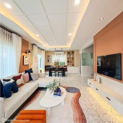 For RentHouseBangna, Bearing, Lasalle : NTG336 Single house for rent, Villagio 2 Srinakarin-Bangna, house with garden, beautifully decorated, ready to move in, near Mega Bangna, near swimming pool and club, with multipurpose room