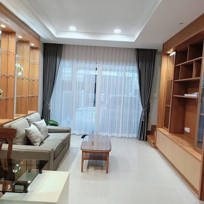 For RentTownhouseLadkrabang, Suwannaphum Airport : NTG337 Townhouse for rent, Baan Klang Muang Essence On Nut-Wongwaen, newly renovated, fully furnished, ready to move in, near The Paseo, Robinson Lat Krabang