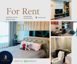 For RentCondoRatchathewi,Phayathai : For rent Supalai Elite Phayathai 1 bedroom, 1 bathroom, fully furnished with electrical appliances