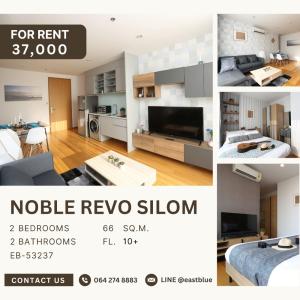 For RentCondoSathorn, Narathiwat : Corner 2-Bedroom Noble Revo Silom – Fully Furnished 37,000 per month