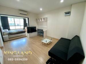 For RentCondoLadprao101, Happy Land, The Mall Bang Kapi : For rent Happycondo Lat Phrao 101, Building D, 6th floor, size 38 m2, with parking space, 1 bedroom, 1 bathroom, 1 living room, balcony, fully furnished, rental price 13,000 baht/month