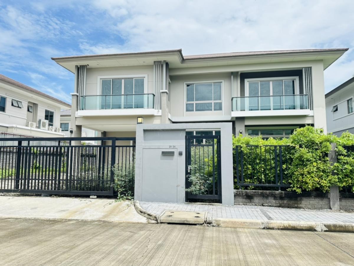 For SaleHousePattanakan, Srinakarin : House for sale The Palm Krungthep Kreetha-Wongwaen (The Palm Krungthep Kreetha-Wongwaen) Location: Kanchanaphisek Road, Saphan Sung Subdistrict, Saphan Sung District, Bangkok, 2-storey detached house, area 100 square wah, 4 bedrooms, 5 bathrooms