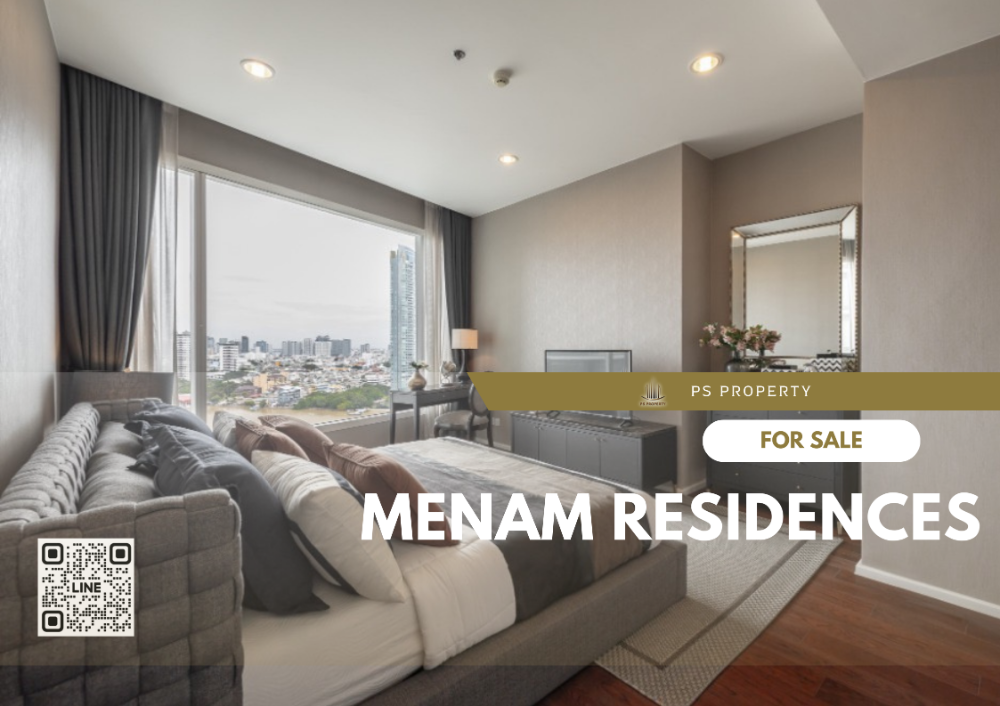 For SaleCondoSathorn, Narathiwat : Urgent sale 📍 Menam Residences 📍 3 bedrooms, fully decorated with furniture, near BTS Saphan Taksin.