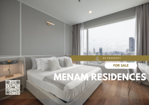 For SaleCondoSathorn, Narathiwat : Urgent sale 🔺 Menam Residences 🔺 4 bedrooms, 3 bathrooms, complete furniture and electrical appliances.