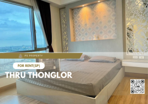 For RentCondoRama9, Petchburi, RCA : For rent ✨ Thru Thonglor ✨ 2 bedrooms, 2 bathrooms, complete furniture and electrical appliances, near BTS Thonglor.