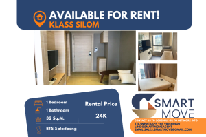 For RentCondoSilom, Saladaeng, Bangrak : Code C20240900024..........Klass Silom for rent, 1 bedroom, 1 bathroom, furnished, ready to move in