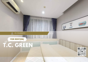 For RentCondoRama9, Petchburi, RCA : For rent 🔥 T.C. Green 🔥 complete furniture and electrical appliances, near MRT Orange Line.