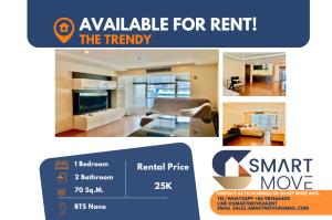 For RentCondoNana, North Nana,Sukhumvit13, Soi Nana : Code C20240300596..........The Trendy for rent, 1 bedroom, 2 bathroom, furnished, ready to move in