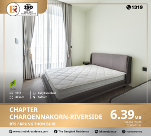 For SaleCondoWongwianyai, Charoennakor : Chapter Charoennakhorn-Riverside, a condo on the banks of the Chao Phraya River, near BTS Krung Thon Buri