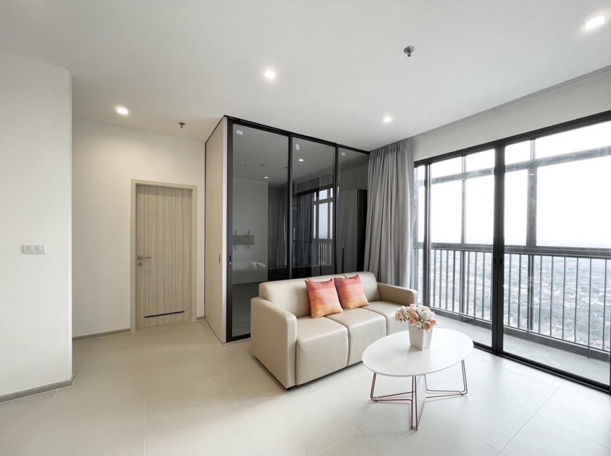 For RentCondoNonthaburi, Bang Yai, Bangbuathong : For rent‼️Condo Grow Rattanathibet near MRT Sai Ma, 24th floor, size 76 square meters, 2 bedrooms, 2 bathrooms‼️Fully furnished with electrical appliances‼️The room door is a digital door lock.