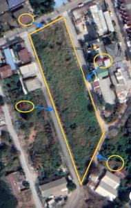 For RentLandMin Buri, Romklao : Beautiful land plot for rent, 2-1-54 rai, Soi Ramkhamhaeng 174 (Buakhao Village), width approximately 30*128 meters, connected to the road on 4 sides, 1.3 KM from the electric train line (orange line)