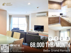 For RentCondoRama9, Petchburi, RCA : For rent, Belle Grand Rama 9, 3 bedroom, 2 bathroom, size 101 sq.m, 2x Floor, fully furnished, only 68,000/m, 1 year contract only.