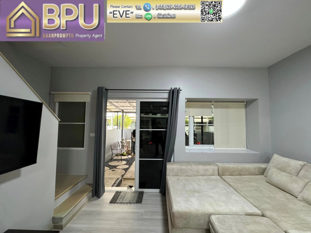 For RentTownhouseBangna, Bearing, Lasalle : **Small Pet Allowed 2 Bedrooms Townhome for Rent ** Indy Bangna-Ramkhamhaeng2 Near Mega Bangna