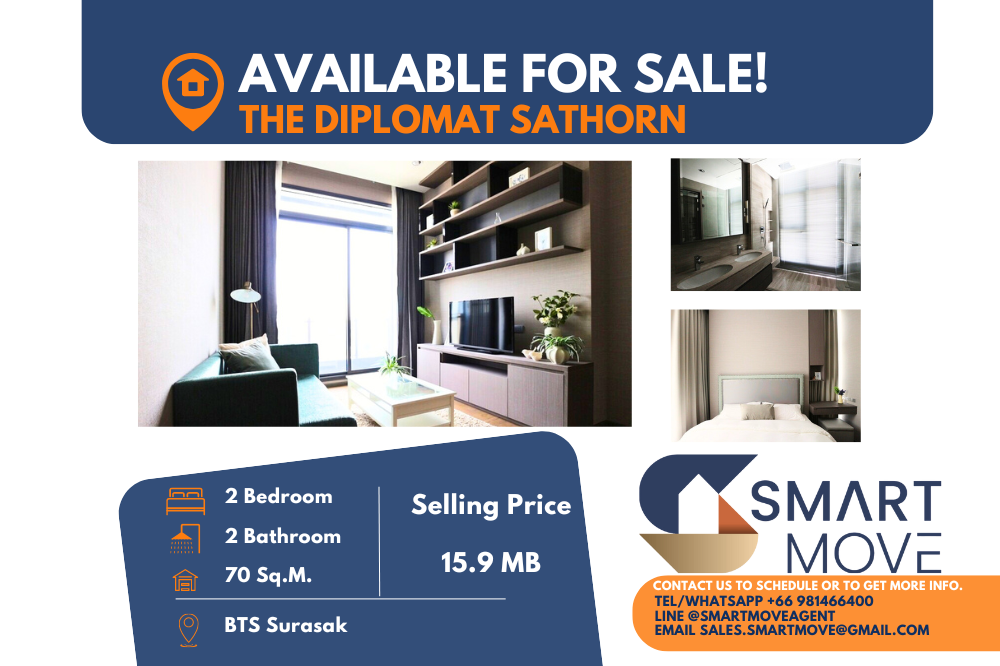 For SaleCondoSathorn, Narathiwat : For Sale.....New room !!🔥Big room !! 🔥Code C20221201600.......The Diplomat Sathorn, 2 bedrooms, 2 bathrooms, high floor 11+, corner room, east facing, fully furnished, special price‼️ 📣