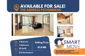 For SaleCondoRatchathewi,Phayathai : 🔥🔥FOR SALE !! Code C20230105789....The Address Pathumwan, 2 bedrooms, 2 bathrooms,  furnished, Good location, Special Deal!!