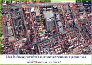 For SaleLandPattanakan, Srinakarin : For sale at a price lower than the market price, empty land filled in (currently used as a parking lot), Phatthanakan Road, between Phatthanakan 32-34, Soi Sai Thip Kindergarten, Suan Luang District, Bangkok. Suitable for building a house, office, service