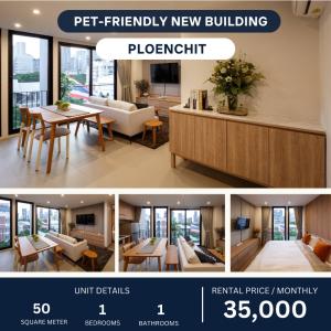 For RentCondoWitthayu, Chidlom, Langsuan, Ploenchit : Pet-Friendly 1 Bed Apartment , Ploenchit 35,000 per month