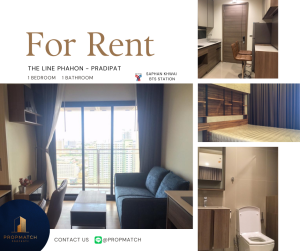 For RentCondoSapankwai,Jatujak : 📌Rare room, good price!📌 THE LINE Phahon - Pradipat (1 bedroom, 1 bathroom, 27 sq m.) Fully furnished, ready to move in!! Only 17,000 baht per month Tel.0981315848 @propmatch