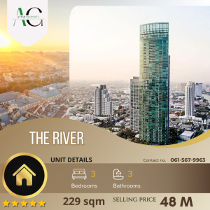 ขายคอนโดวงเวียนใหญ่ เจริญนคร : *Best price Garden+Riverview* The River | 3 bed 229sqm | 0615679963