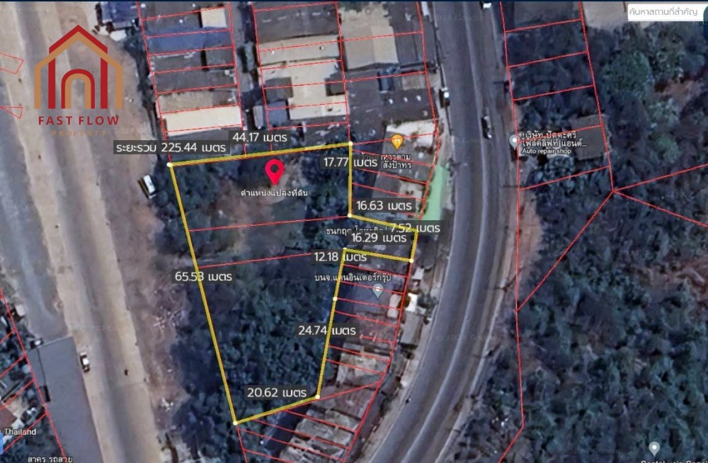 For SaleLandMahachai Samut Sakhon : Land for sale, 1 rai, 1 ngan, 55 square wa, on the main road into Tha Chalom, only 300 meters into Soi Tha Chalom, 65 meters wide, filled and ready to build.