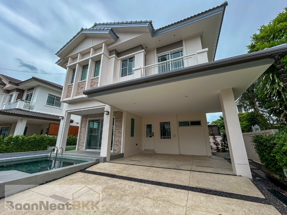 For SaleHouseSamut Prakan,Samrong : 2-storey detached house, newly renovated, Nantawan Village, Srinakarin