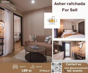 For SaleCondoRatchadapisek, Huaikwang, Suttisan : For sale: Asher Ratchada, beautiful room, fully furnished, ready to move in, next to MRT 🔥