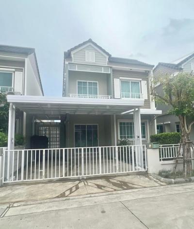 For RentHouseSamut Prakan,Samrong : ]PN1110 Townhome for rent, The Village Bangna-Wongwaen 3, with furniture, near Mega Bangna, good location, can be used as a home office, registered as a business, pets allowed