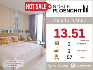 ขายคอนโดวิทยุ ชิดลม หลังสวน : 🔥Best Price🔥 Noble Ploenchit ชั้น 28 ขนาด 44.75 ตร.ม. 1 ห้องนอน 1 ห้องน้ำ ราคา 13,510,000  บาท ติดต่อ 097-959-9853