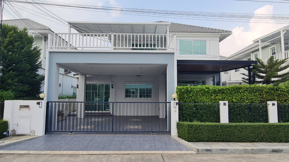 For SaleHousePathum Thani,Rangsit, Thammasat : Single house for sale, Chuenchuen Prime Ville Village, Bangkok-Pathum Thani, area 55.3 sq m, beautifully decorated, ready to move in, enter the project via Flora Ville Golf & Country Club.