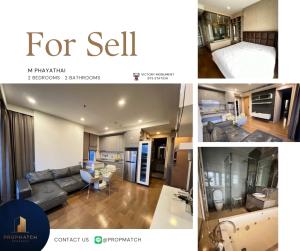 For SaleCondoRatchathewi,Phayathai : 🐶 Pet Friendly 🐶 M Phayathai (2 bedrooms, 65 sq m.) High floor, good view, pets allowed, price only 11.89 million baht. Tel.0981315848 @propmatch