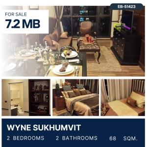 For SaleCondoOnnut, Udomsuk : Wyne Sukhumvit 2 Bedroom High Fl. Sell ​​with tenant 7.2 MB.