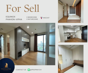 For SaleCondoLadprao, Central Ladprao : Condo for sale near BTS Mo Chit, Equinox Phahon-Vipha 2, 2 bedrooms, 2 bathrooms, room in good condition