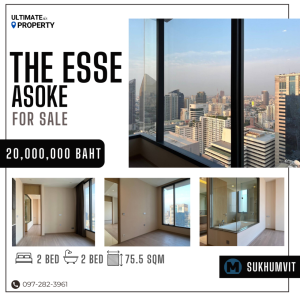 For SaleCondoSukhumvit, Asoke, Thonglor : Anyone looking for an empty room, don't miss this! High floor, 30++, 2 bedrooms, in the heart of Asoke.