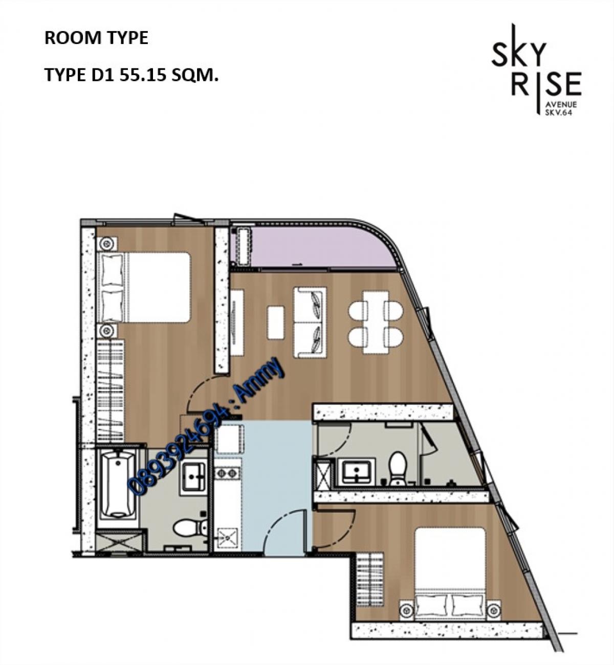 For SaleCondoOnnut, Udomsuk : Selling down payment Skyrise, special plan, only 1 room/floor, 55 sq m., only 5.89 million baht ** Transfer of ownership Nov. 67 ‼️