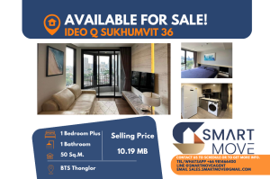 For SaleCondoSukhumvit, Asoke, Thonglor : 🔥Sale with tenant !! 🔥Code C20230800426.......Ideo Q Sukhumvit 36, 1 bedroom Plus, 1 bathroom, ⚡️Well decorated built-in⚡️, Special Deal!!