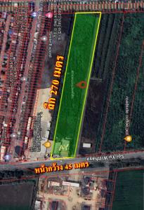 For SaleLandMin Buri, Romklao : Land for sale on the roadside, Uwitthaya 7-2-32 rai, opposite The Base Masterpiece Village, already filled in