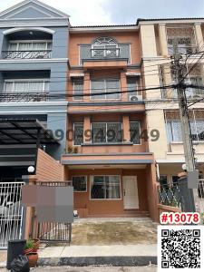 For RentTownhouseBangna, Bearing, Lasalle : For rent: 4-storey townhouse, Queen Place Village 2, fully furnished, ready to move in, near Punnawithi BTS station