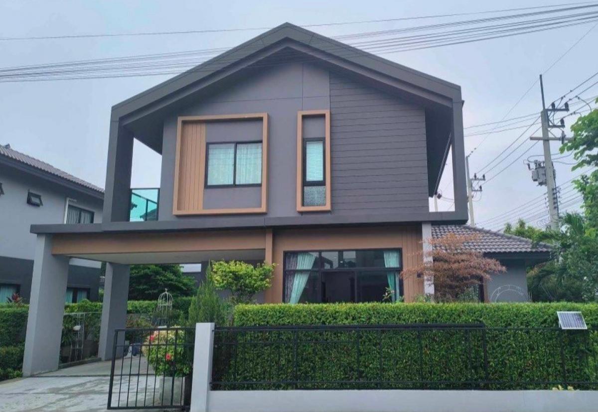 For RentHousePathum Thani,Rangsit, Thammasat : 2-storey detached house for rent (corner house) 63 sq m. Kanasiri 346 Ratchaphruek